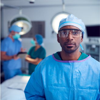 Doctor in scrubs